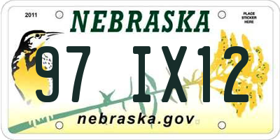 NE license plate 97IX12