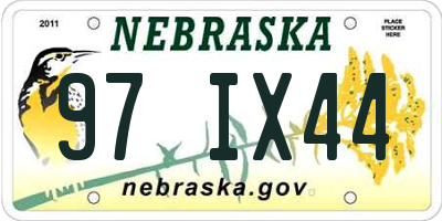 NE license plate 97IX44