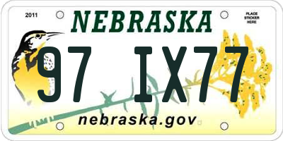 NE license plate 97IX77