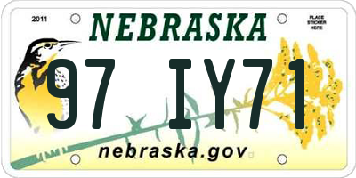 NE license plate 97IY71