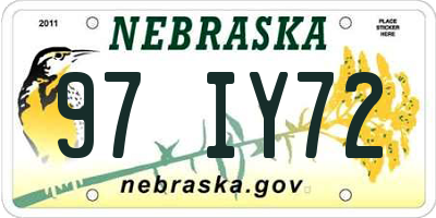NE license plate 97IY72
