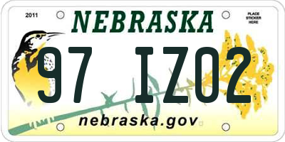 NE license plate 97IZ02