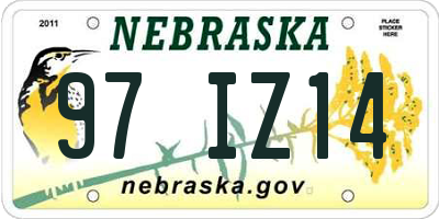 NE license plate 97IZ14