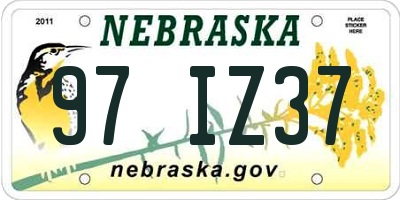 NE license plate 97IZ37