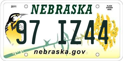 NE license plate 97IZ44