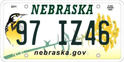 NE license plate 97IZ46