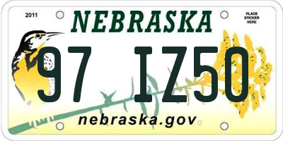NE license plate 97IZ50
