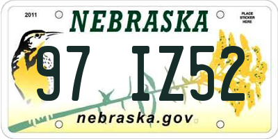 NE license plate 97IZ52
