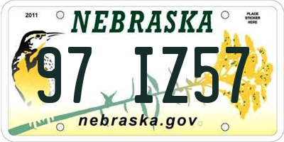 NE license plate 97IZ57