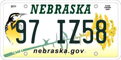 NE license plate 97IZ58