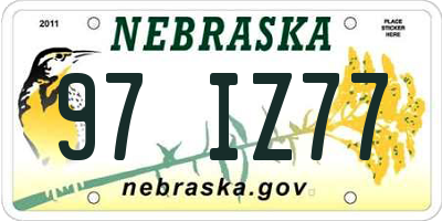 NE license plate 97IZ77