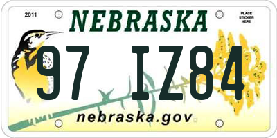 NE license plate 97IZ84