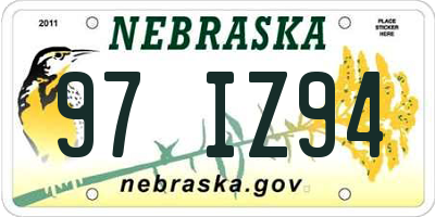 NE license plate 97IZ94