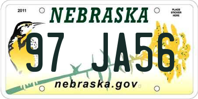 NE license plate 97JA56
