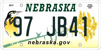 NE license plate 97JB41