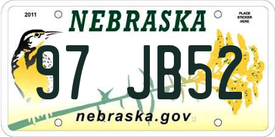 NE license plate 97JB52