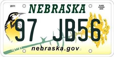NE license plate 97JB56