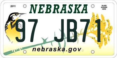 NE license plate 97JB71