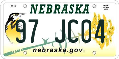 NE license plate 97JC04