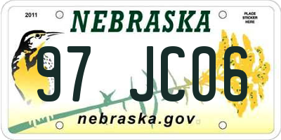 NE license plate 97JC06