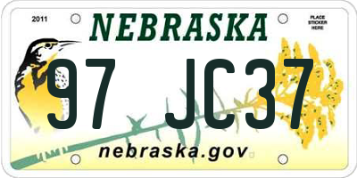 NE license plate 97JC37
