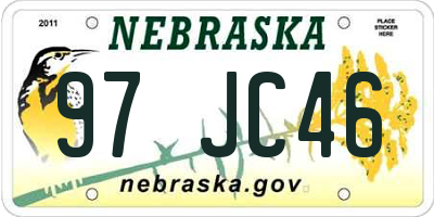 NE license plate 97JC46