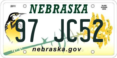 NE license plate 97JC52