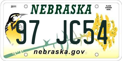 NE license plate 97JC54