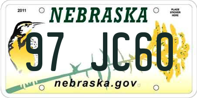 NE license plate 97JC60