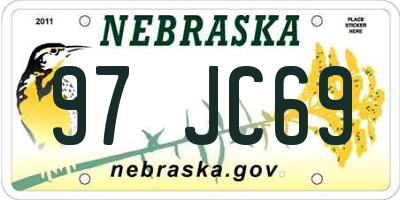 NE license plate 97JC69