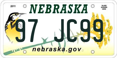 NE license plate 97JC99