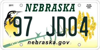 NE license plate 97JD04
