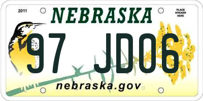 NE license plate 97JD06