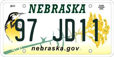 NE license plate 97JD11