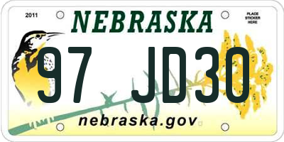 NE license plate 97JD30