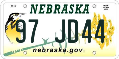 NE license plate 97JD44