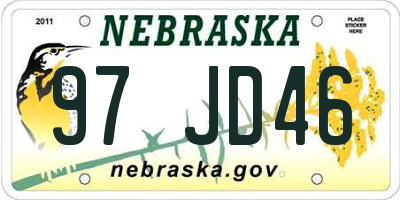 NE license plate 97JD46