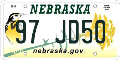 NE license plate 97JD50