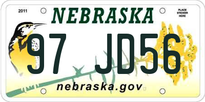 NE license plate 97JD56