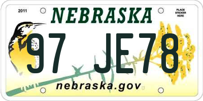 NE license plate 97JE78