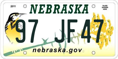 NE license plate 97JF47