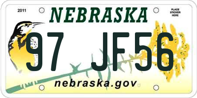 NE license plate 97JF56
