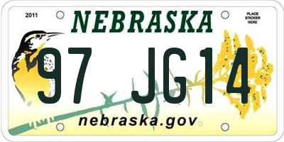 NE license plate 97JG14