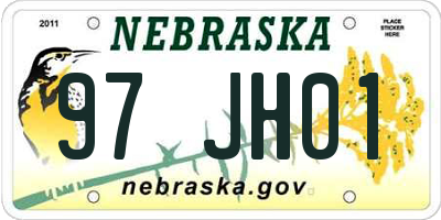 NE license plate 97JH01