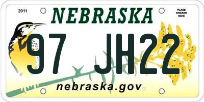 NE license plate 97JH22