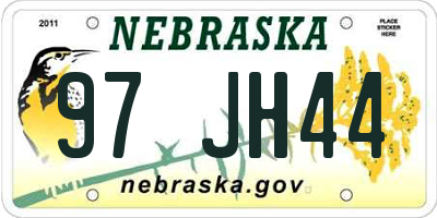 NE license plate 97JH44