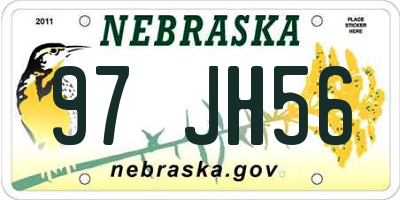 NE license plate 97JH56