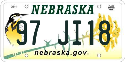 NE license plate 97JI18