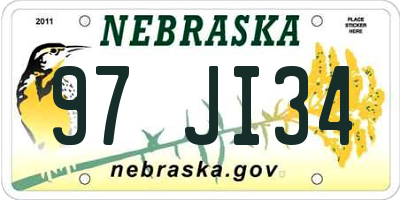 NE license plate 97JI34