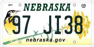 NE license plate 97JI38